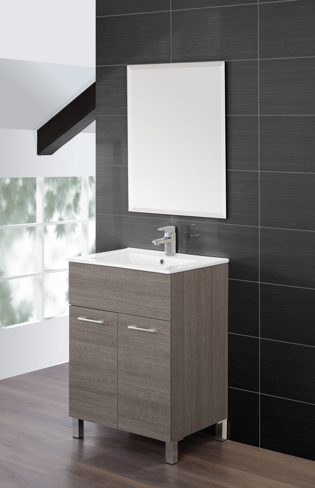 Mobile da Bagno Composizione Bagno 60Cm Rovere Scuro-1