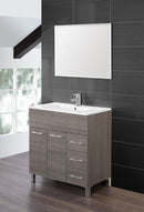 Mobile da Bagno Composizione Bagno 80Cm Rovere Scuro-1