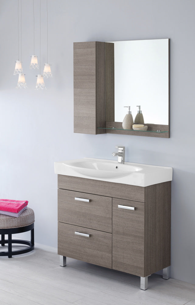 Mobile da Bagno Composizione Bagno 90Cm Rovere Scuro Issimo 90-1
