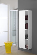 Mobile da Bagno Pensile Sospeso 50X26X160Cm Bianco Laccato-1