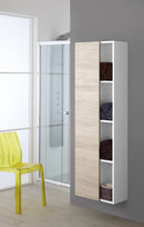 Mobile da Bagno Pensile Sospeso 50X26X160Cm Rovere Chiaro-1