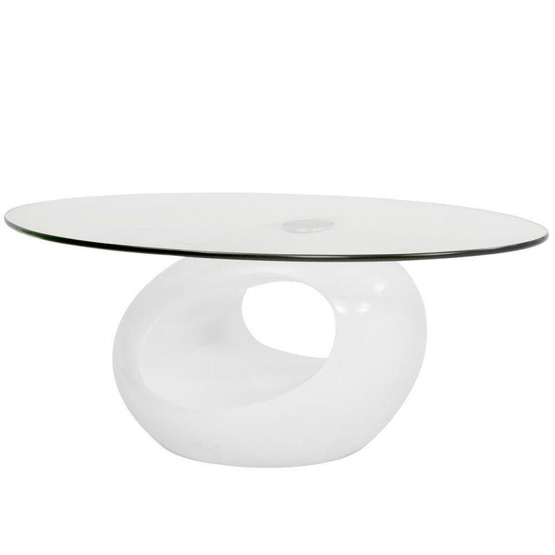 Tavolino da Salotto Ovale 115x42x65 cm Erma 2 Crumer Bianco-1