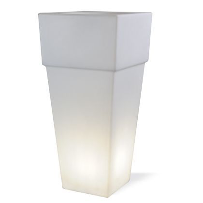 prezzo Grand vase carré de couleur blanche pour l'extérieur Livos Lounge Line