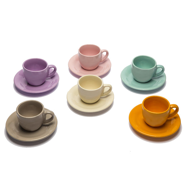 online Set de 6 tasses à café en grès multicolore Kaleidos