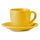 Tasse à thé cappuccino avec assiette en grès jaune Kaleidos