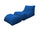 Fauteuil Pouf Chaise Longue avec Repose-Pieds en Polyester Bleu Avalli