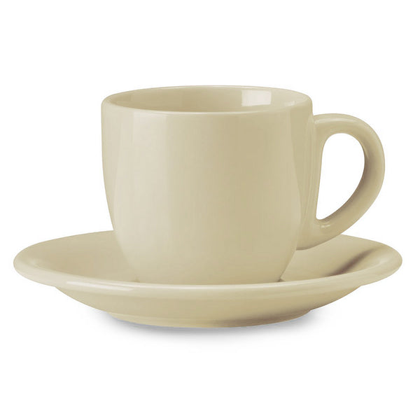 Tasse à thé cappuccino avec assiette en grès ivoire Kaleidos acquista