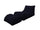 Fauteuil pouf méridienne en polyester noir avec repose-pieds Avalli