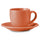 Tasse à thé cappuccino avec assiette en grès Kaleidos Corallo