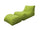 Fauteuil Pouf Chaise Longue avec Repose-Pieds en Polyester Vert Avalli