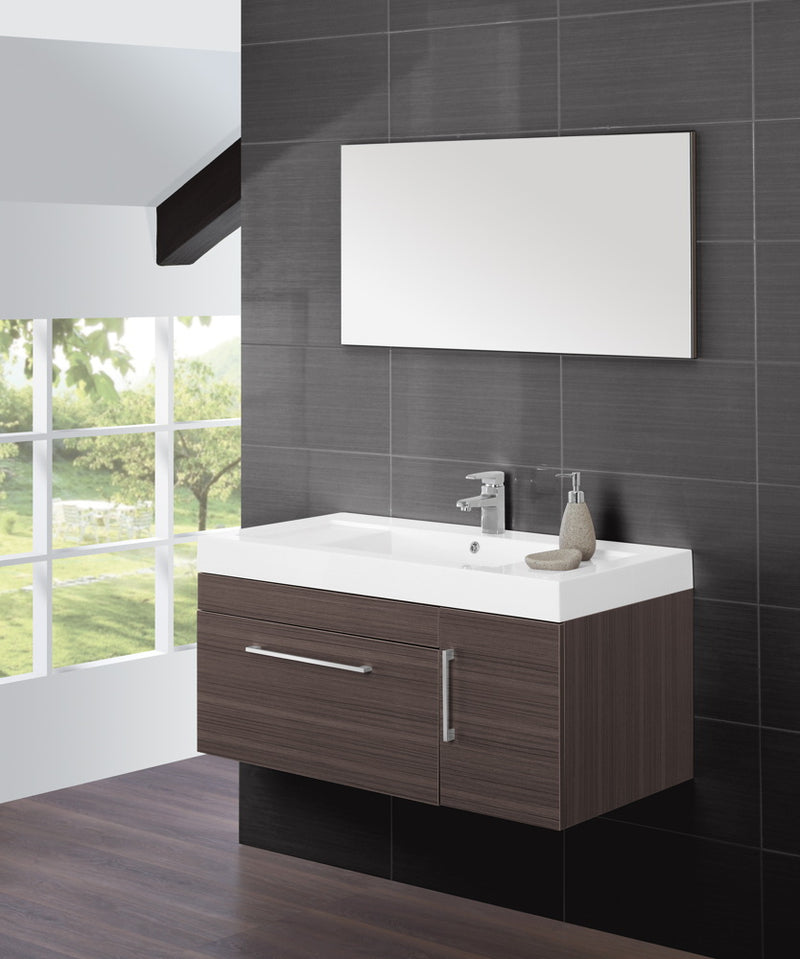 Mobile da Bagno Sospeso Marrone Composizione 100Cm-1