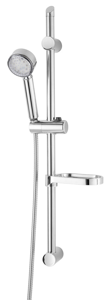 Rail coulissant de douche chromé à led sconto
