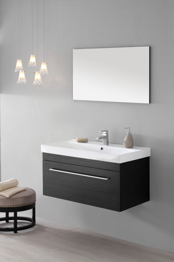 prezzo Composition Meuble Salle de Bain Suspendu Gris en Mdf 90Cm