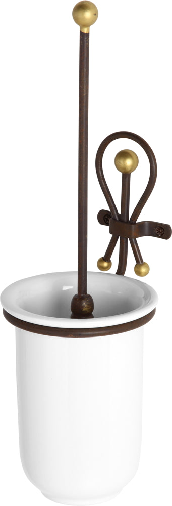 Porte Brosse WC en Fer Forgé Ligne Rouille Dorée sconto