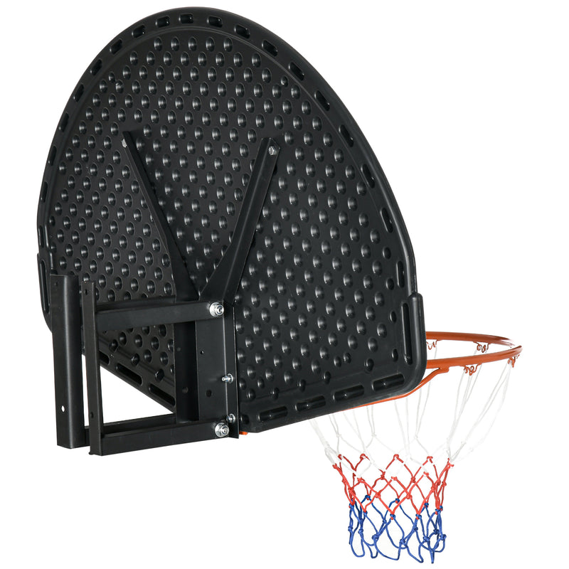 Canestro Basket per Bambini e Adulti 110x90x70 cm  in Acciaio e PE Nero e Giallo-7