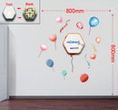 Sticker da Muro Baloons con Lavagnetta e Bersaglio 80x80 cm Plastica-1
