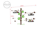 Sticker da Muro Birds And Tree con Mensole 120x120 cm Plastica-2
