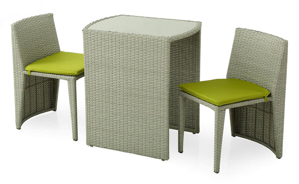 Ensemble table basse et 2 chaises de jardin en rotin gris Kraus Gattuso prezzo