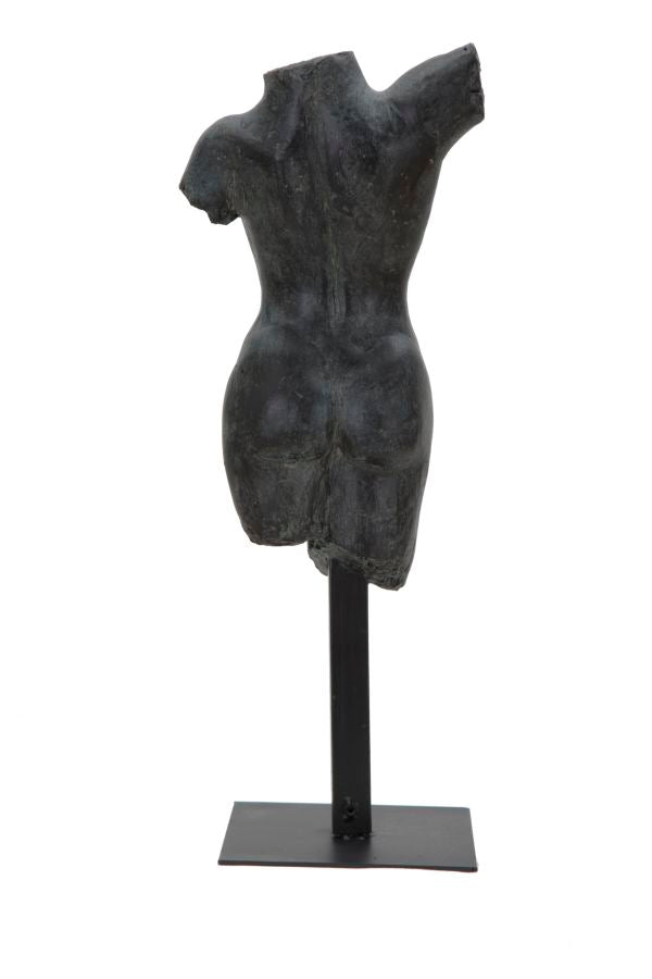 Scultura Museum Woman 19x17x50 cm in Poliresina e Ferro Nero-8