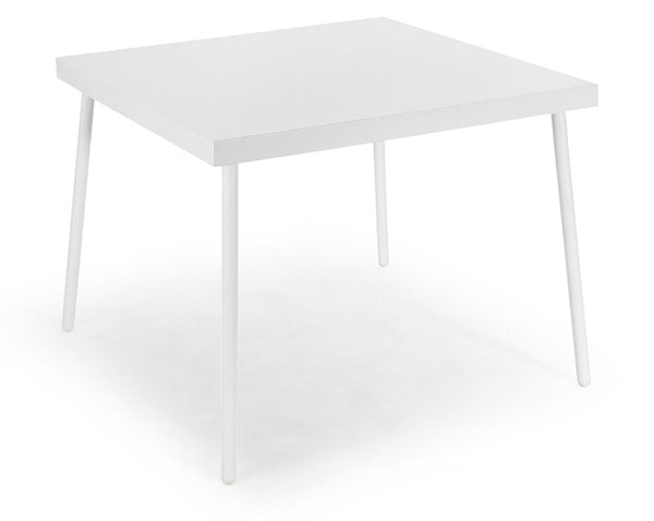 sconto Kraus Giotto Table de jardin en acier blanc 70x70x71 cm
