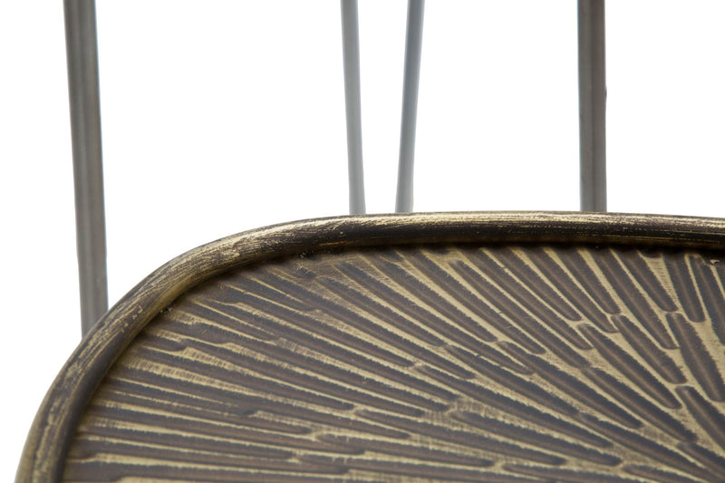 Tavolinetti Delhi Set 3 Pz Ø53,5x54x47-45,5x46x41-38x38x35 cm in Ferro Nero e Bronzo-10