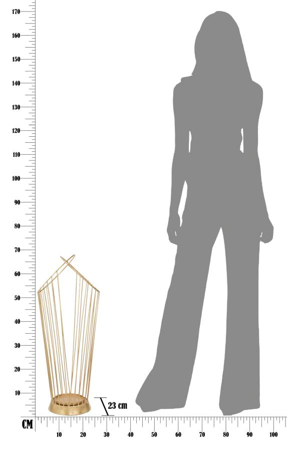Porta Ombrelli Glam Stick 26,5x23x68,5 cm in Ferro Oro-10