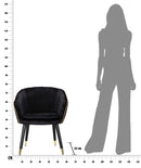 Poltrona Paris 62x58x78 cm in Legno Spugna Metallo e Poliestere Nero e Oro-10