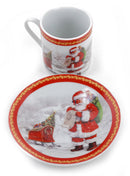 Set da Caffè 6 Tazzine e 6 Piattini di Natale in Ceramica-3