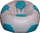 Pouf Pouf Ø100 cm en Simili Cuir Ballon de Football Gris et Turquoise Baselli