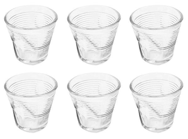 Set 6 Tasses à Café Froissé Ø6,5 cm en Verre Pressé Transparent Kaleidos acquista