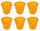 Set 6 Tasses Espresso Froissé Ø6,5 cm en Verre Pressé Kaleidos Orange