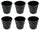 Set 6 Tasses Espresso Froissé Ø6,5 cm en Verre Pressé Kaleidos Noir