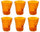 Coffret 6 Verres Froissés 22 cl Ø8 cm en Verre Pressé Kaleidos Orange