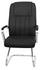 Chaise d'attente de bureau 59x67x105 cm en acier et simili cuir noir
