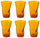 Coffret 6 Verres Froissés 34 cl Ø8 cm en Verre Pressé Kaleidos Orange