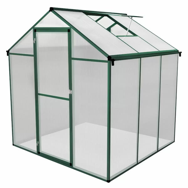 online Serre de jardin 180x180 cm verre polycarbonate et fenêtre verte