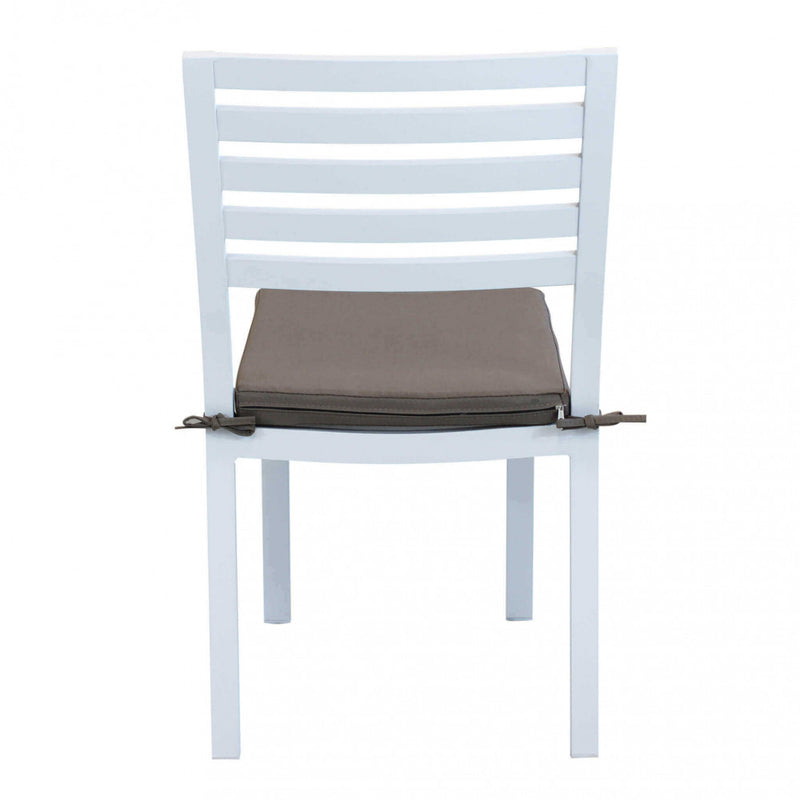 Sedia da Giardino Formentera con Cuscino 46x62x84 h cm in Alluminio Bianco-9