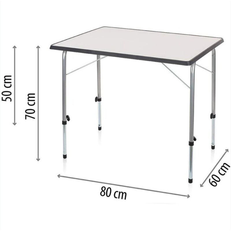 Tavolino Professional 80x60x50/69 h cm in Acciaio Bianco-6