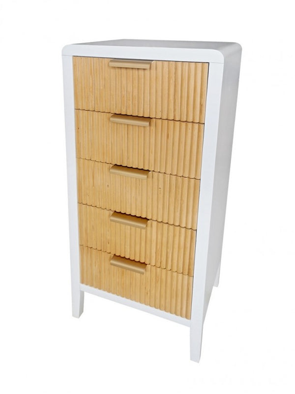 online Commode Charley 5 tiroirs 40x30x92 cm en bois blanc
