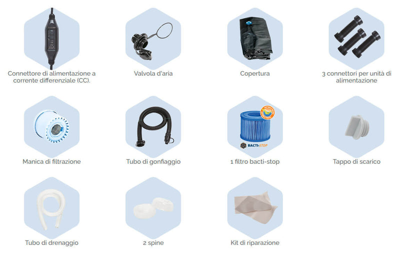 Vasca Idromassaggio da Esterno Gonfiabile Riscaldata 4 Posti 168x128x70 cm NetSpa Caiman Nera-6