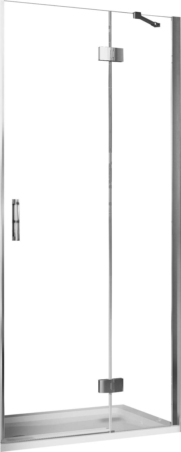 online Porte de douche 1 porte battante en cristal transparent 6mm H190 Fosterberg Herning Différentes tailles