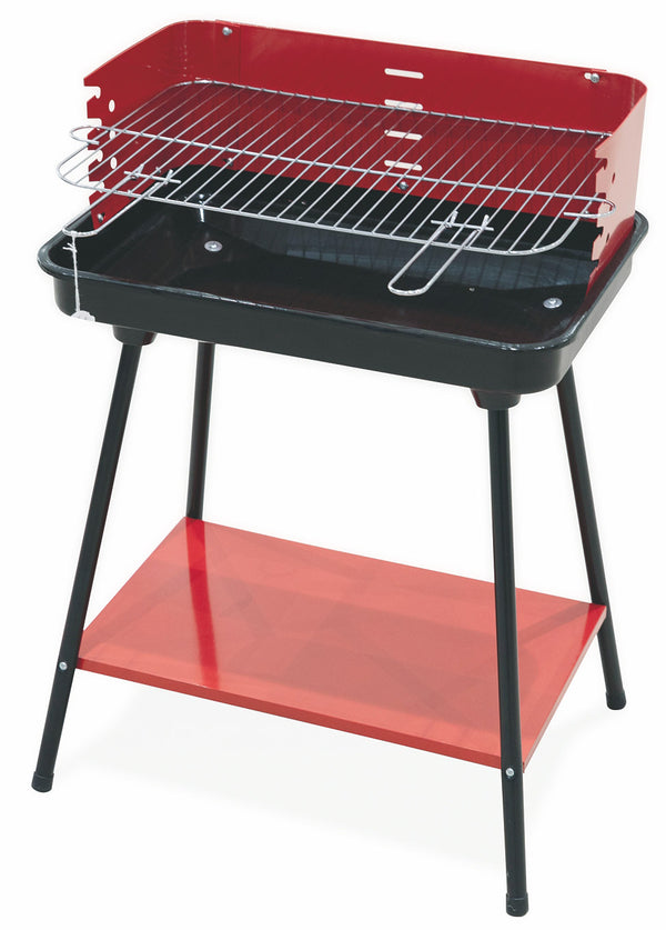Barbecue à charbon rectangulaire 58x38 cm Soriani Sun-day Rouge sconto