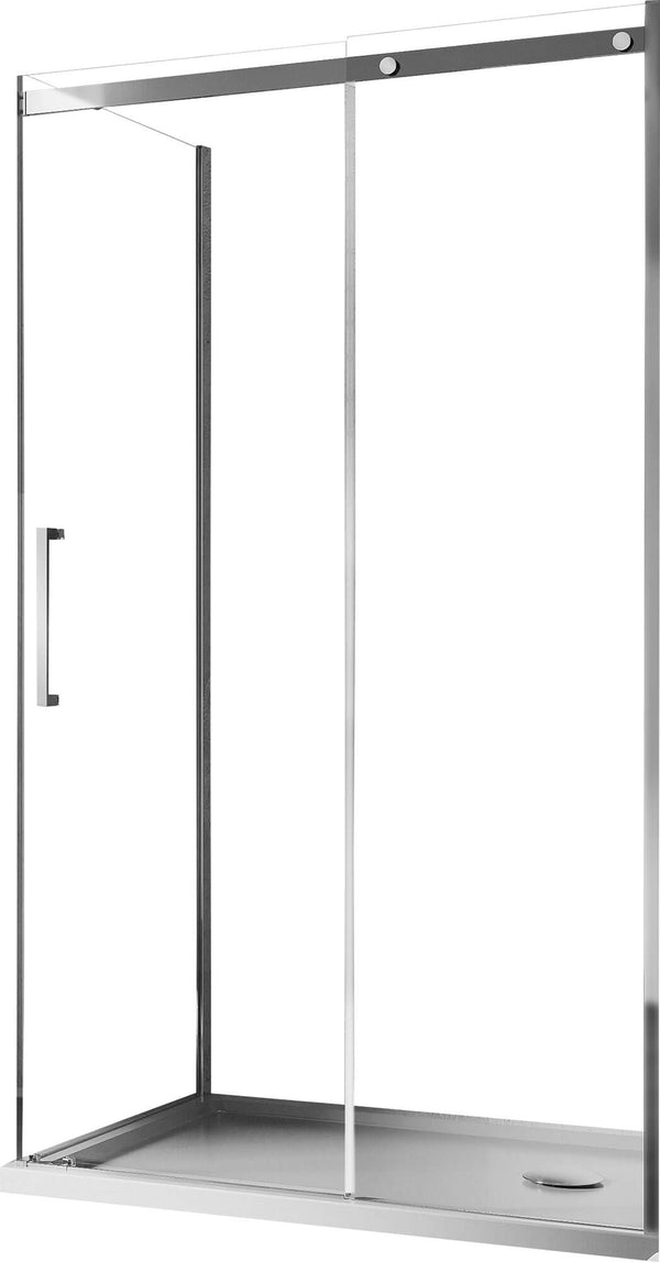Cabine de douche d'angle 1 porte coulissante en cristal transparent 8 mm H200 Fosterberg Horsen différentes tailles online