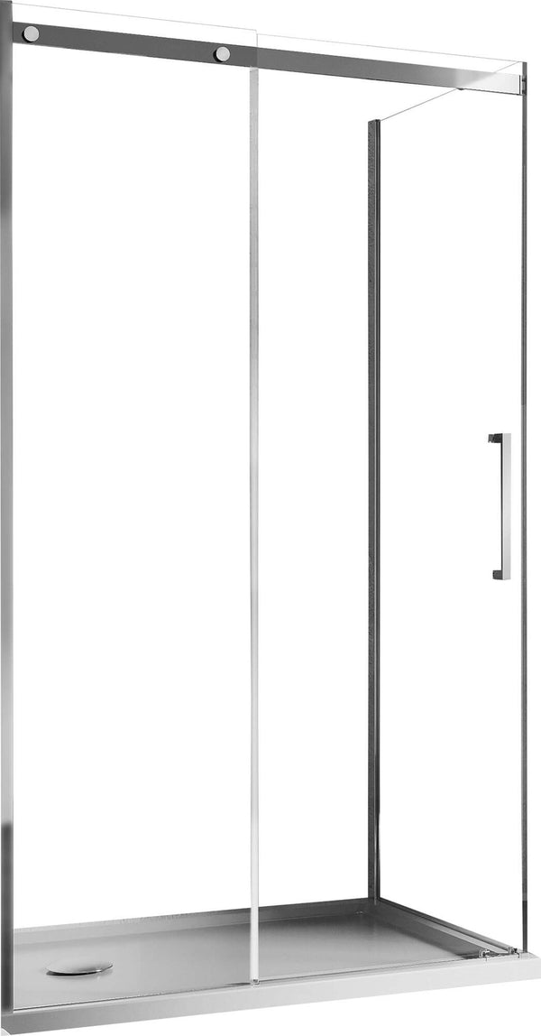online Cabine de douche d'angle 1 porte coulissante en cristal transparent 8 mm H200 Fosterberg Horsen différentes tailles