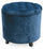 Pouf Repose-pieds Container Ø55x55 cm en Velours Soriani Bleu