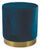 Pouf Repose-pieds Ø46x48 cm en Velours Soriani Bleu