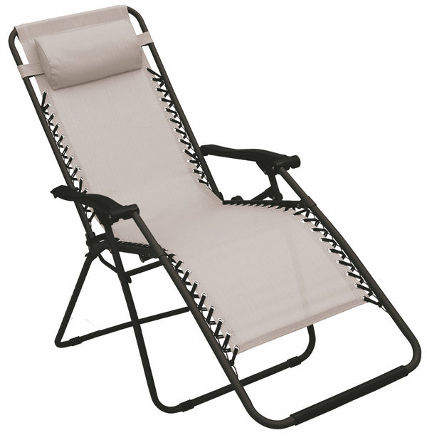 sconto Chaise inclinable pliante Zero Gravity en fer et textilène Soriani Gran Relax Rio Ivory