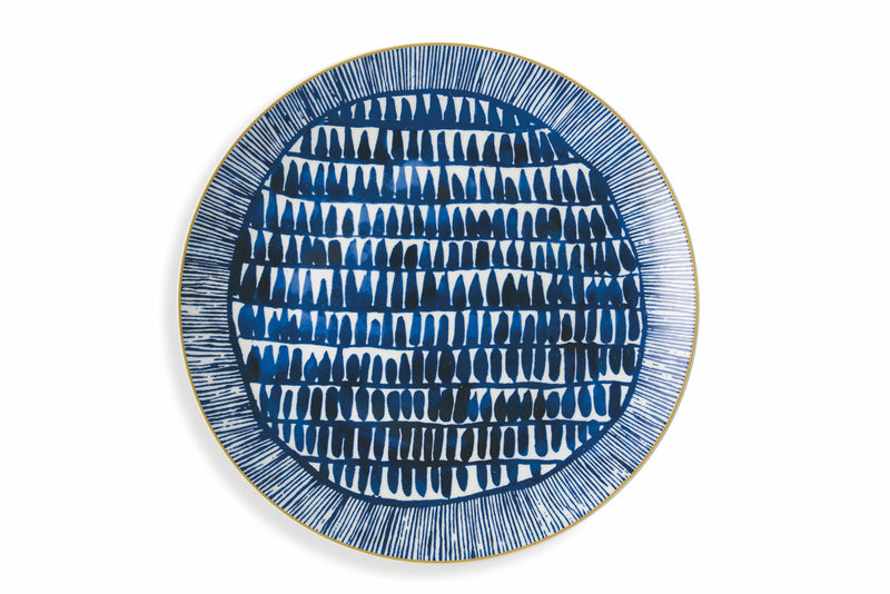 Set 6 Piatti Frutta in Porcellana Decoro Blu Ø19,5 cm Villa d'Este Home Tivoli Masai Blue-7