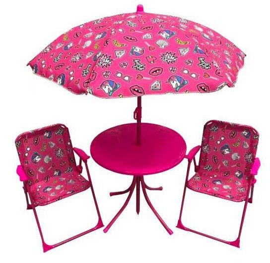 prezzo Ensemble Table + 2 Chaises de Jardin pour Soriani Glamour Rose Enfants
