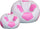 Pouf poire Ø100 cm en similicuir avec repose-pieds Baselli ballon de football gris et rose